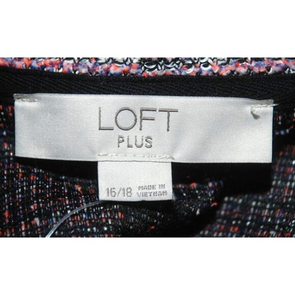 NWT Loft Plus Pink Purple Textured Knit Turtleneck Sweater Size 16 18 3/4 Sleeve - Picture 7 of 8